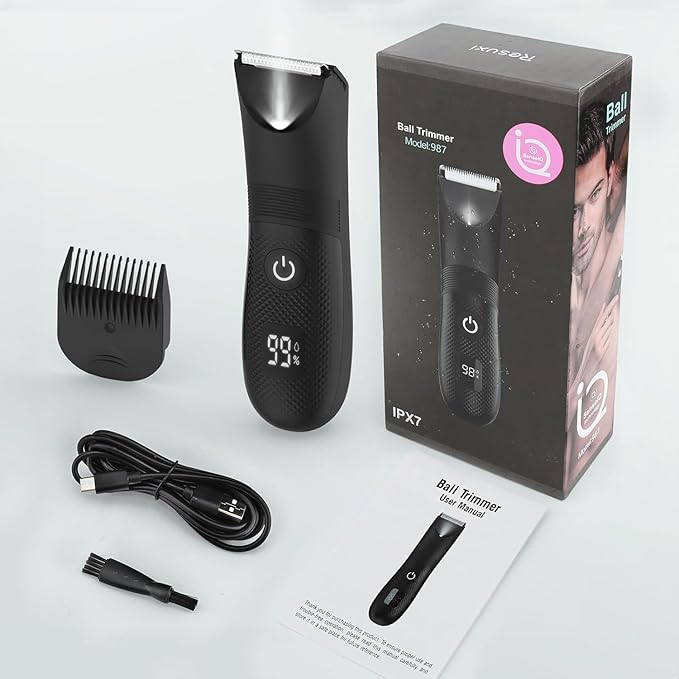 Manscape Body and Ball Trimmer for Men, Pubic Groin Hair Trimmer Ball Shaver Body Groomer Men, Wet/Dry Smooth Shaving, IPX7 Waterproof