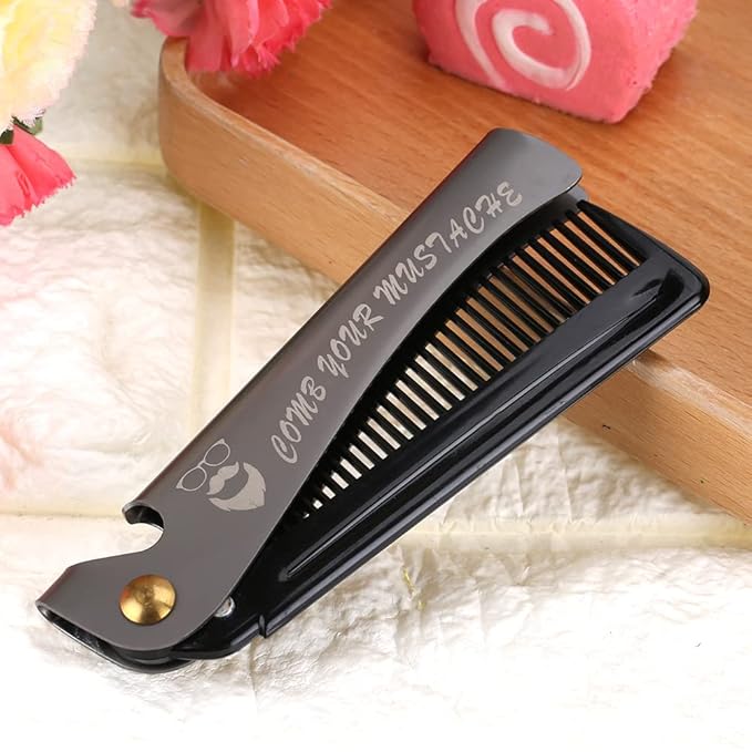 Folding Pocket Moustache Shaping Comb