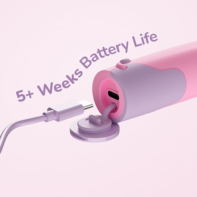 ORDO Squishmallows Electric Toothbrush, Sonic Toothbrushes for Kids, Rechargeable, 3 Brushing Modes, Over 5 Weeks Battery Life Extra Brush Head Included, Gift for Kids Aged 4 Years and Up, Patty