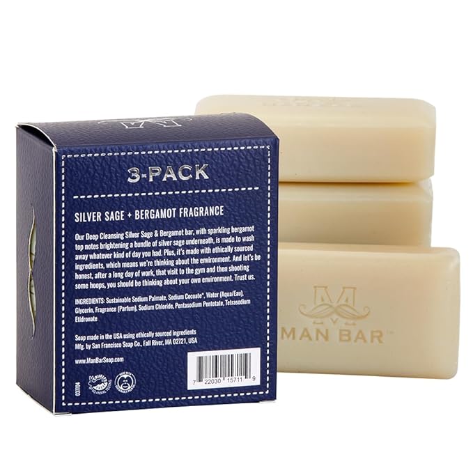 San Francisco Soap Company Silver Sage & Bergamot - Hair and Body Mini 3 Pack - 4 oz Pack of 3