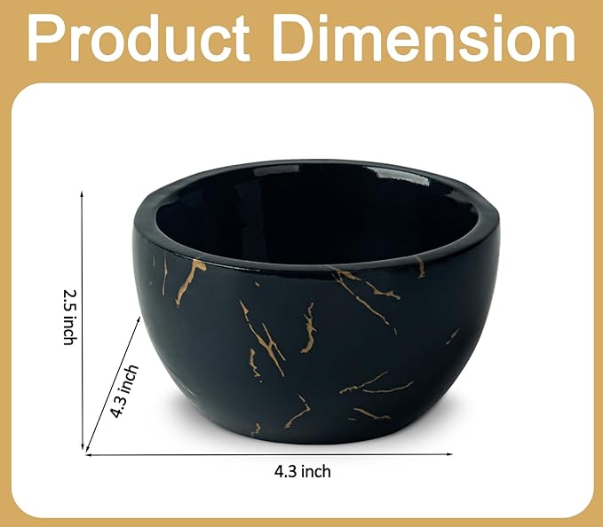 Marbled Shaving Mug - Black Resin Shave Cream & Soap Bowl - Cup