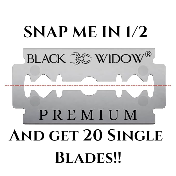 Black Widow Professional Straight Edge Razor Kit with 10 Blades – Stainless Steel Barber Razor for Men’s Shaving, Classic Barbero Shaver for Smooth, Precise, and Comfortable Shaves