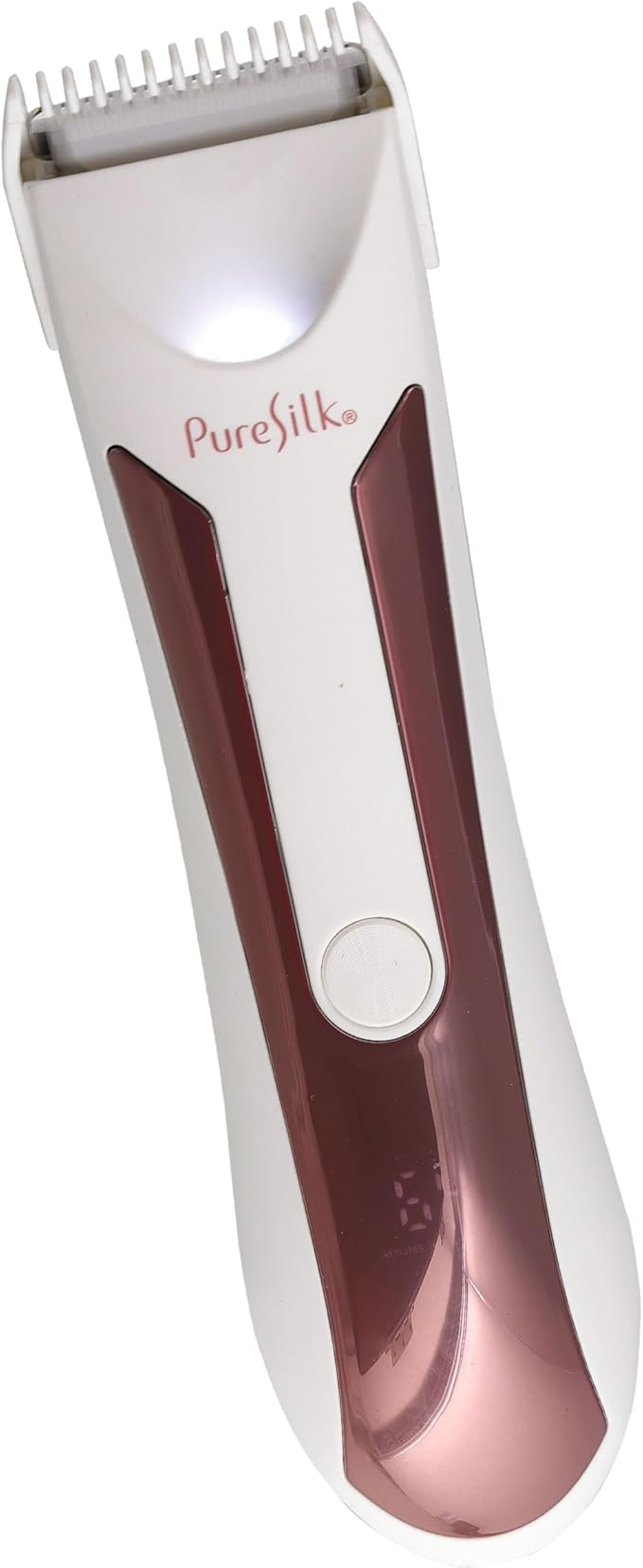 Pure Silk Body Hair Trimmer for Women, Rechargeable Women’s Trimmer for Body Hair with 4 Guide Combs, Hypoallergenic and Heat-Resistant Ceramic Blades, LCD Screen, Built in Light, Waterproof