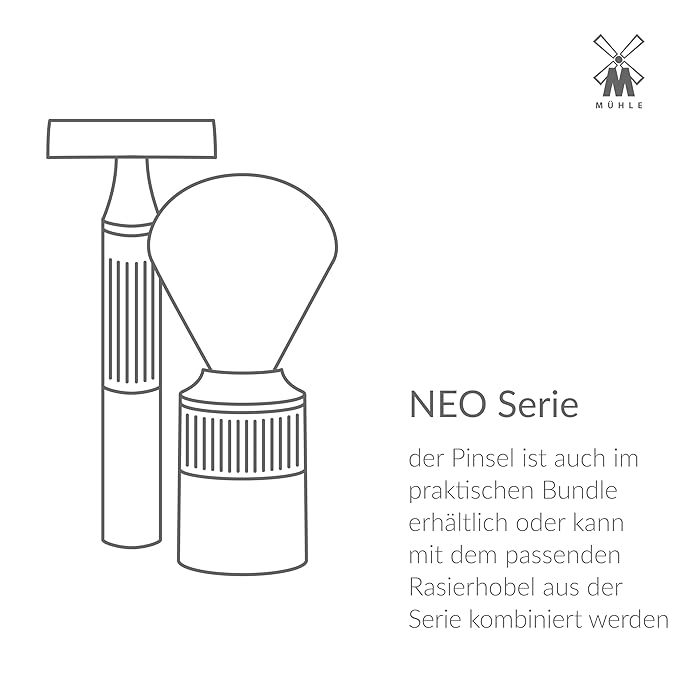 MÜHLE NEO safety razor|double edge safety razor for beginners and experienced shavers|sustainable eco-friendly and reusable|for men and women|chrome with black silicone grip handle
