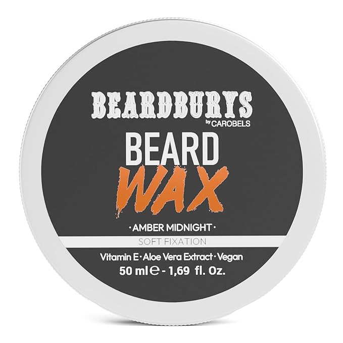 Beardburys Beard Wax Moustache Wax for Men Strong Hold Tame Style Mustache Wax Soft Fixing Long-Lasting Groomed Look Grooming Wax Paraben Free Made With Natural Ingredients Scented 50g