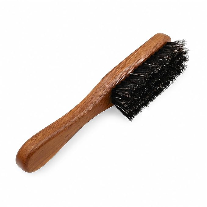 Small Beard Brush with Handle for Men, Travel Boar bristle Hair Beard Grooming Brush (Snake)