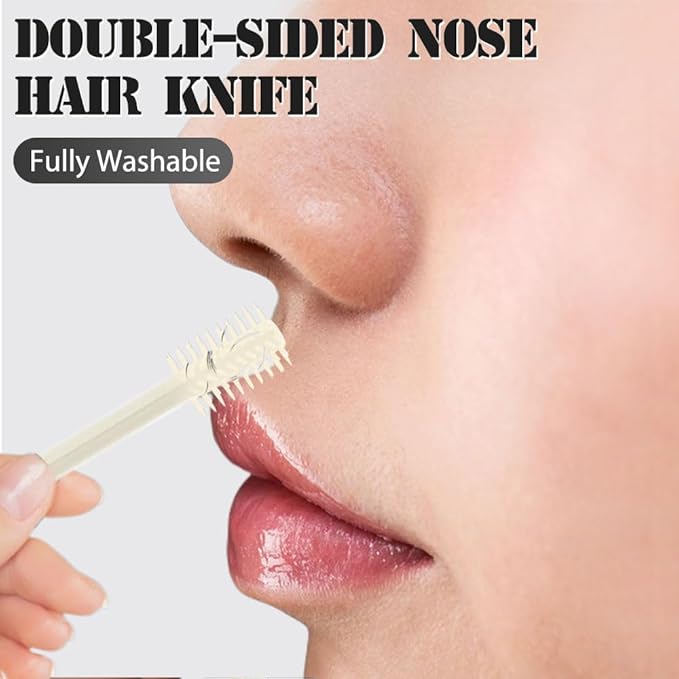 Nasal Hair Cutter, Manual 360° Rotating Nose Hair Trimmer Removal Razors with Ear Picker,2 in 1 Double Sided Nose Hairs Knife Portable Removal Tool for Women Men (A-Mix Color/5pcs)
