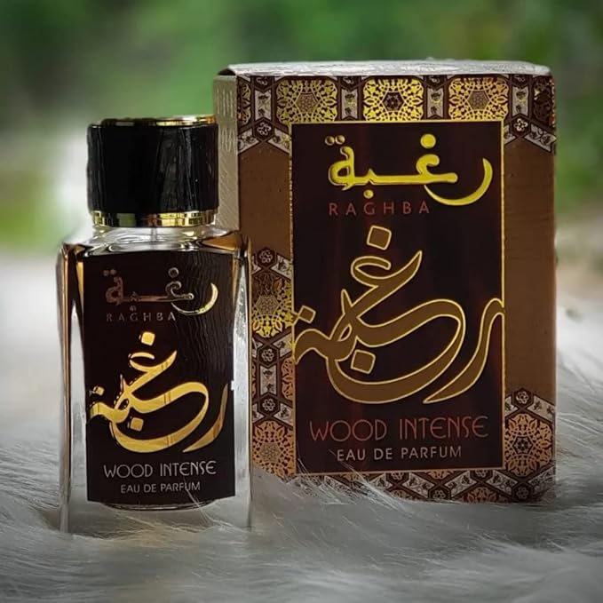 Lattafa Raghba Wood Intense for Unisex Eau de Parfum Spray, 3.4 Ounce
