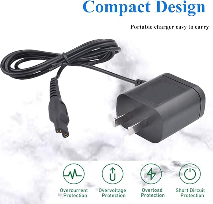 MG7750 Norelco Shaver Charger 15V AC Adapter Power Cord Compatible with Philips Norelco Shaver HQ8505 7000 5000 3000 Series Electric Shaver Razor, Aquatec, Arcitec, Multigroom Beard Trimmer