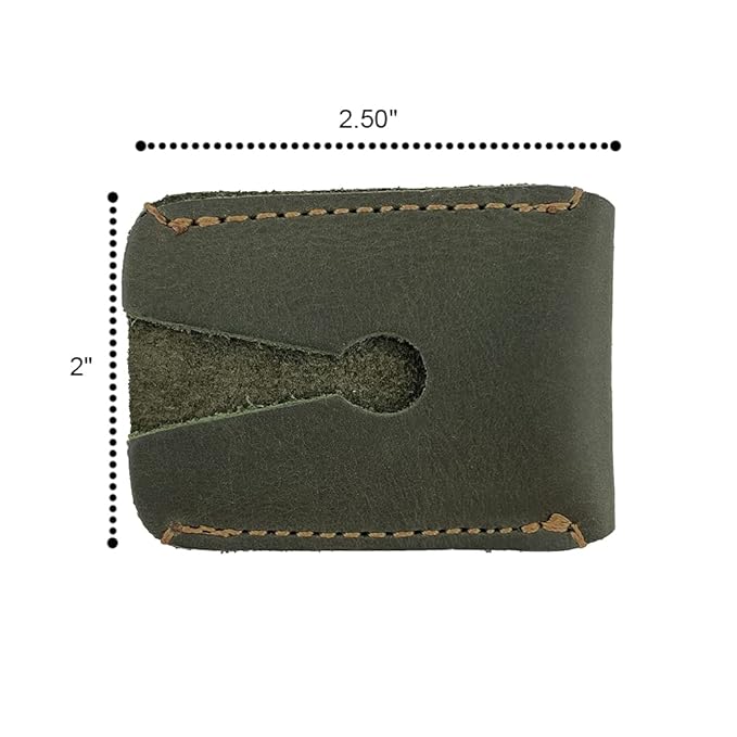 Hide & Drink, Leather Double Edge Safety Razor Head Protective Sheath, Shaving Travel Cover Handmade (Dark Jade)