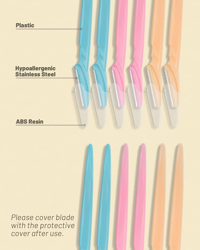 MoHern Dermaplane Razor, Face Razors for Women and Men, Multipurpose Eyebrow Razor, Dermaplaning Tool for Face by MoHern, Multi-Color (120 Pcs)