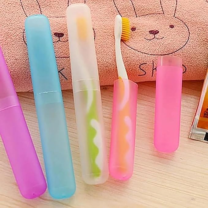 Blue Plastic Toothbrush Case Portable Travel Camping Toothbrush Storage Box Makeup Brush Holder Dust-Proof Cover with Breathable Air Hole Nice and Attractive，Accessories，Toothbrush Travel Containers