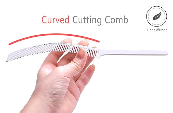 PERFEHAIR Curved Barber Clipper Comb, Flat Top Hair Cutting Comb for Men -White