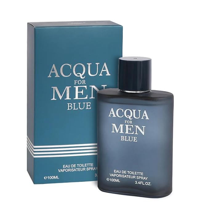 Acqua for Blue Cologne for Men 3.4Fl Oz Eau De Toilette Spray Long-Lasting Men Cologne Notes of Mandarin, Lavender, Cedarwood Fragrance for Work Days Use