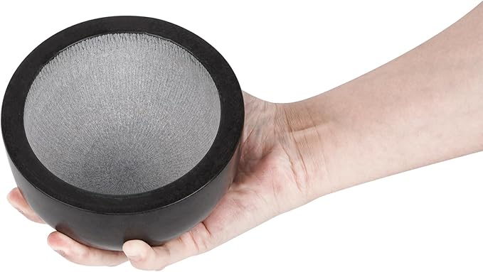 Linkidea Natural Marble Shaving Soap Bowl, Internal Groove Heat Preservation Shaving Bowl, Soap Shaving Bowl Gift for Men, Husband, Boyfriend, Dad (Black), RAC28-02