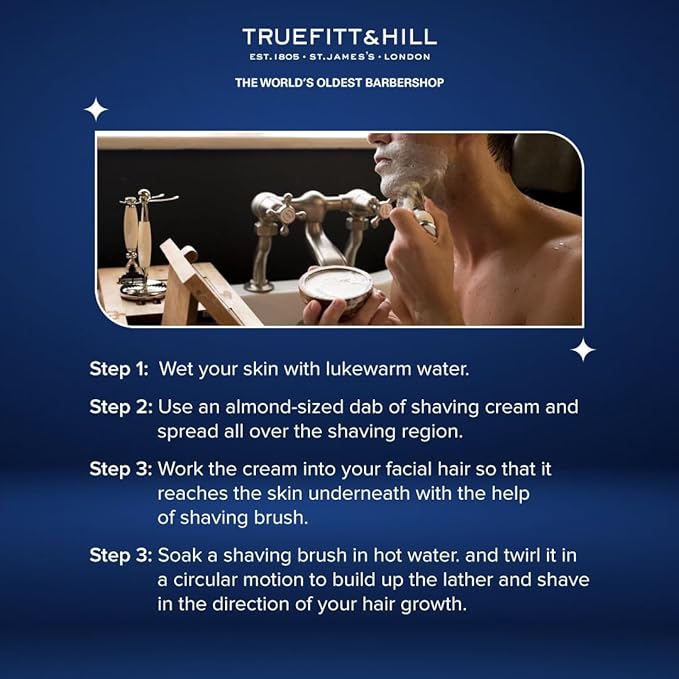 Truefitt & Hill Shaving Cream Bowl - West Indian Limes - Premium Glycerin-Based Lather, Smooth Glide, and Hydration for a Luxurious Shave - 6.7 oz