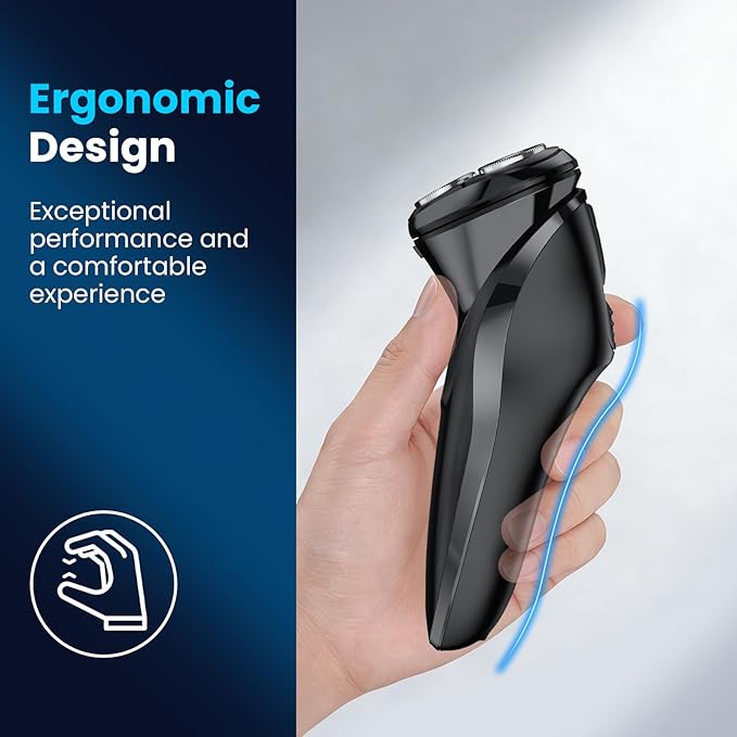 Electric Razor for Men with Pop-Up Trimmer, Rechargeable IPX7 Waterproof Electric Shaver, Fast Charging Shavers for Men, 120Mins Runtime, Gentle on Sensitive Skin