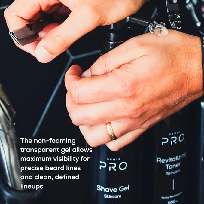 Black White Shave Gel for Precise Detailing and Edging with Calendula Extract to Soothe Skin and Help Relieve Irritation