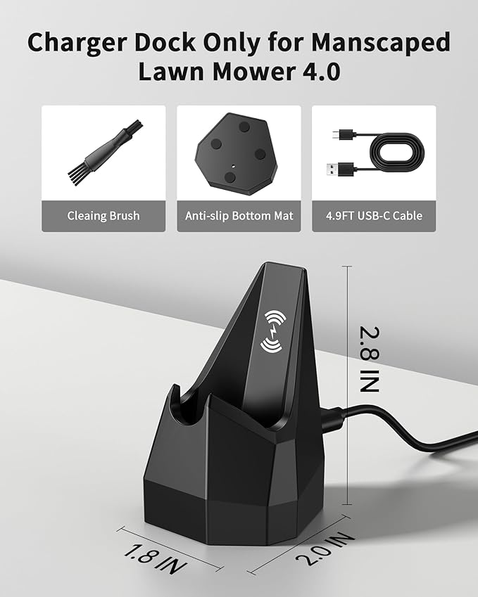 Charging Dock Replacement for Manscaped 4.0 Wireless Charging Stand Base, Charging Dock for Manscaped The Lawn Mower 4.0 Electric Groin Hair Trimmer Charger with 4.9FT USB Cable