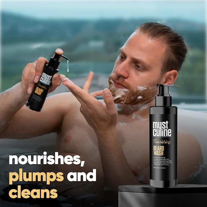 Beard Wash Shampoo, Tea Tree Oil & Argan Oil Anti-Dandruff, Anti-Itching Shampoo for Men (1 Package)