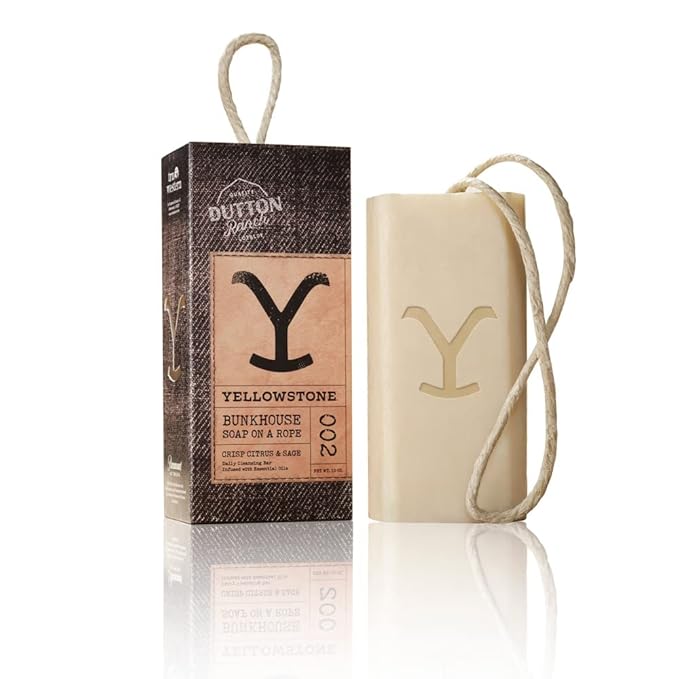 Tru Fragrance Beauty Yellowstone Bunkhouse Artisanal Bar Soap- Officially Licensed Soap of Paramount Network's Yellowstone - Crisp Citrus & Sage,10 oz