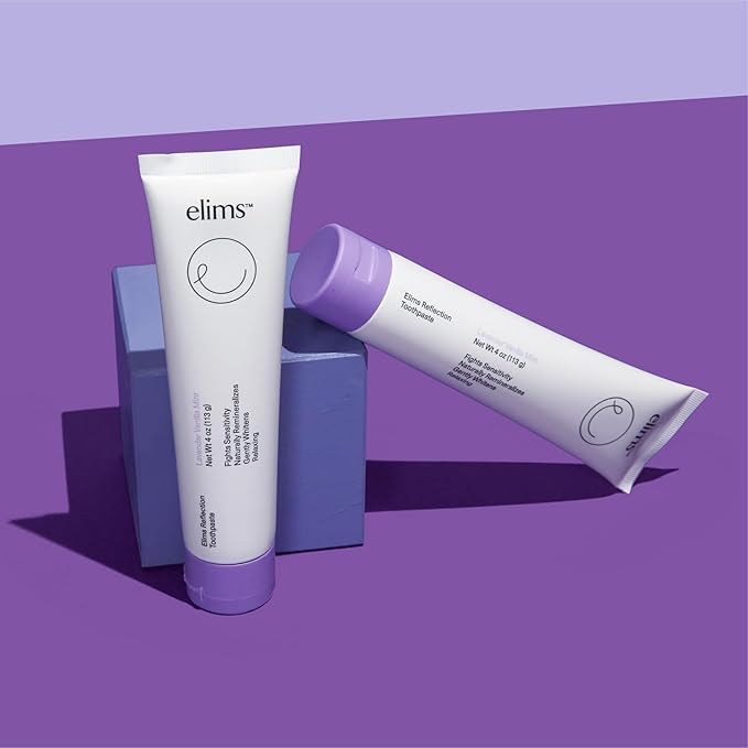 Elims 10% Nano-Hydroxyapatite Toothpaste – Fluoride-Free, Xylitol Remineralizing, Whitening Toothpaste for Sensitive Teeth, SLS-Free, Lavender Vanilla Mint Favlor for Adults & Kids, 4oz