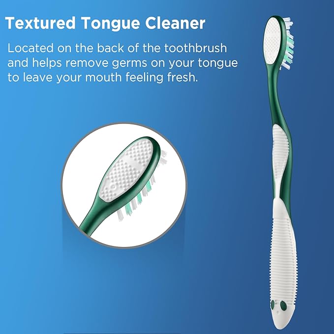 Extra Soft Toothbrushes for Adults, Cross Bristles, 6 Count