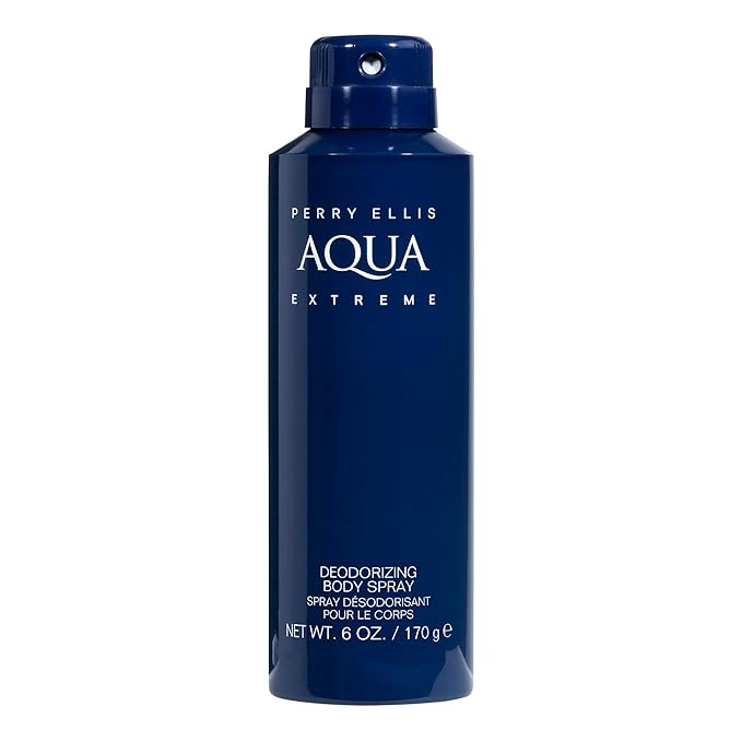 Perry Ellis Aqua Extreme Body Spray for Men - Body Spray Cologne, EDT, All Over Men's & Boys Mist with Notes of Fresh Wood & Spice Fragrance - 6 oz