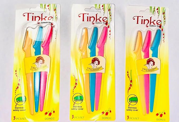 Generic Eyebrow Razor Trimmer by Tinke, 9 Count, Stainless Steel Eyebrow Razor