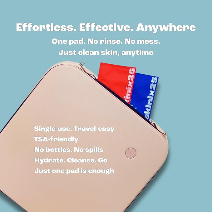 Hydracalm & Aquafresh Facial Cleansing Pads – 40 Individually Wrapped Cotton Wipes | On-the-Go Face Wipes for Travel, Gym & Daily Skincare | Hydrating + Oil-Control Cleansing Pads for All Skin Types