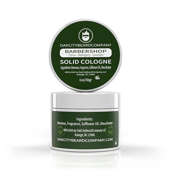 Oak City Beard Company - BarberShop - Solid Cologne - 1 Ounce - Citrus - Mahogany - Green Notes - Lavender