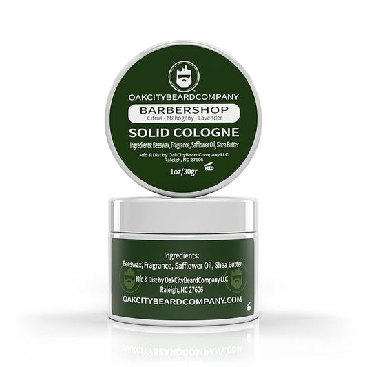 Oak City Beard Company - BarberShop - Solid Cologne - 1 Ounce - Citrus - Mahogany - Green Notes - Lavender