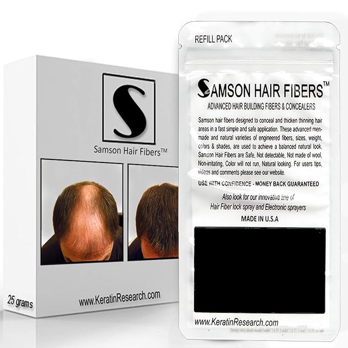 for Thinning Hair - 100% Undetectable Natural Formula - Completely Conceals Hair Loss in Seconds. Covers bald spots. Thicken your hair instantly - 25 Grams Refill (MED. BROWN)