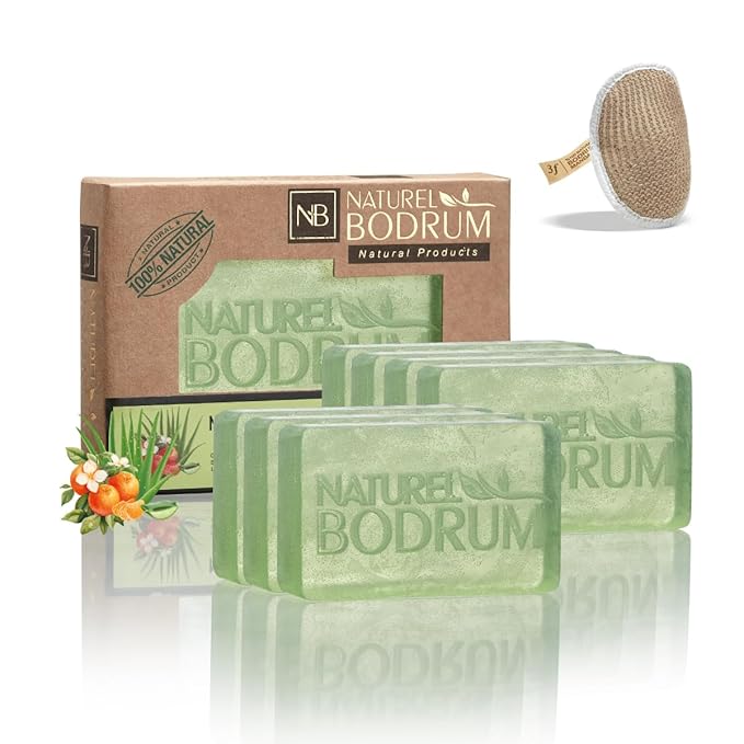 Mandarin and Aloe Vera Organic Soap Bar for Women and Men, Pack of 7 Glycerin Soap Bars - Soothing Facial & Body Bar Soap with Collagen-Boosting Citrus Oils - Natural Spa Gift, for All Skin Types