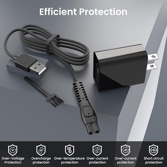 5V Charger Fit for Philips Norelco One Blade 360 QP2834 QP2724 MG7910 MG5910 MG9510 QP4631 QP6542 QP6552 QP4530 QP1924 QP1324 MG3919 Wet & Dry Shaver Series 2000 2400 Electric Trimmer Razor