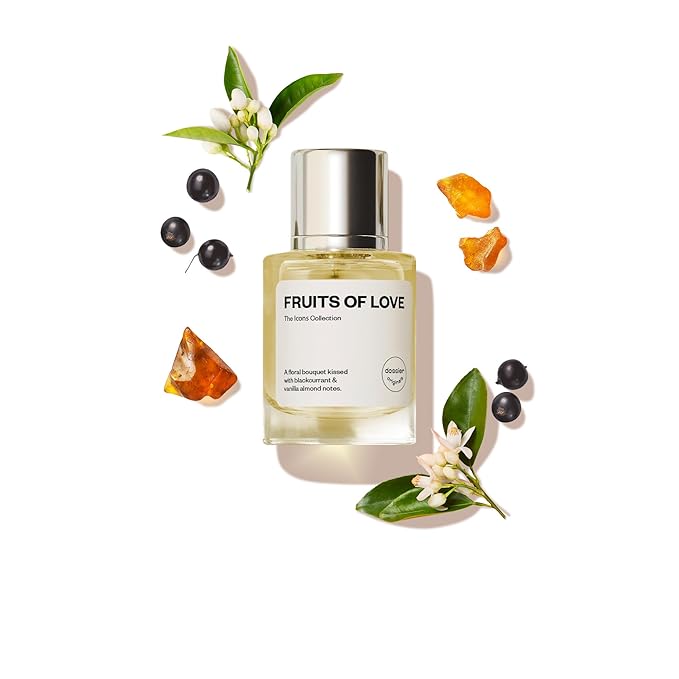 Dossier Fruits of Love - Eau de Parfum for Women - 50ml / 1.7oz - Sweet Fruity Floral Scent with Notes of Blackcurrant, Rose & Vanilla - Clean, Vegan, Long-Lasting Perfume