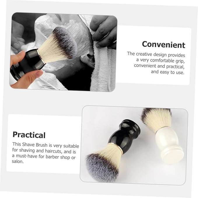 2Pcs Barber Shaving Brushes Manual Shaving Brushes for Beard Grooming for Home and Use for Wet Shaving and Traditional Shave Routine