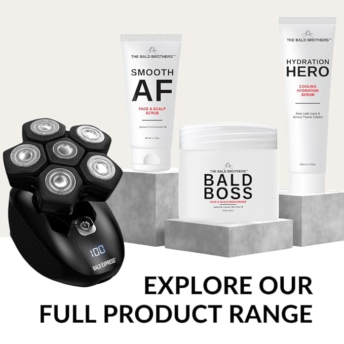Bald Brothers Daily Bald Head Care with Apricot Seed Oil | Mattifying, vegan, no grease | Bald Boss everyday Face & Head Moisturizer | No Fragrance