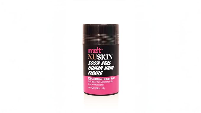 Melt Nuskin 100% Real Human Hair Building Fibers, Instantly Fill In Fine or Thinning Hair for Thicker, Fuller, Undetectably Natural Results, 18g (2, Dark Brown)