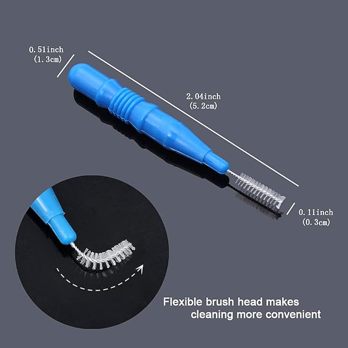 ewinever 50 Count Interdental Brush,Toothpicks Tooth Flossing Head Oral Dental Hygiene Brush,Teeth Cleaner Dental Floss Stick Tooth Cleaning Tool (3 Sizes-50PCS)