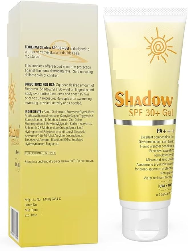 PS Shadow SPF 30+ PA+++ Gel Broad Spectrum Sunscreen for UVA & UVB Protection for All Skin Type| Sunscreen for Women & Men 75gm