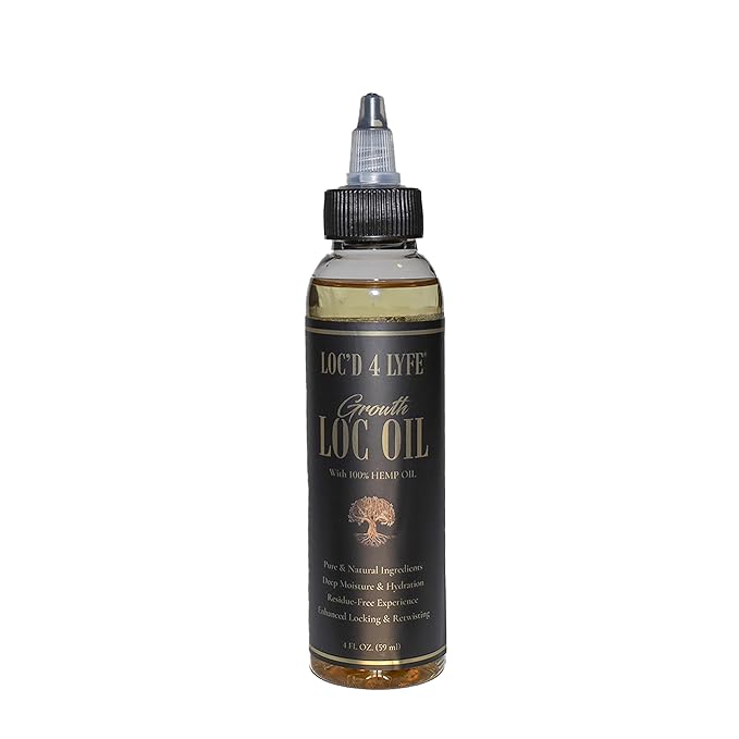 LOC'D 4 LYFE Loc Oil – 4 oz | Hemp Seed Infused Formula for Dryness Relief, Nourishment & Hair Growth | Repairs, Softens & Promotes Healthy Locs