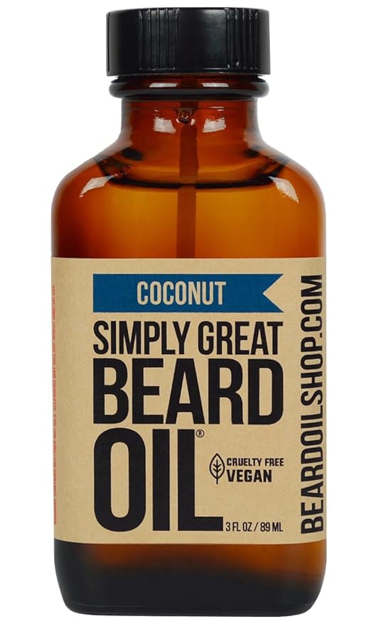 COCONUT Scented Beard Oil - Beard Conditioner 3 Oz Easy Applicator - Natural - Vegan and Cruelty Free Care for Beards - America's Favorite - Gifts for Men with Beards