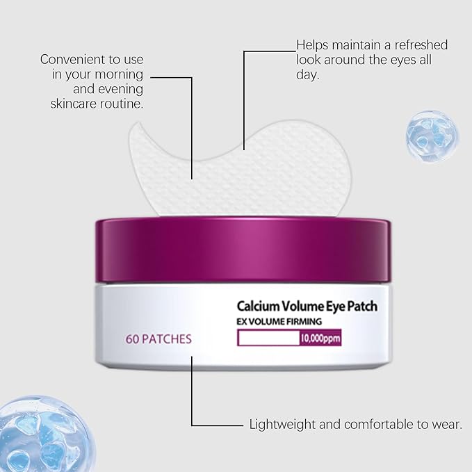 Eye Patches Masks, Calcium Volume Eye Patches For Under Eye Puffiness, Collagen Deep Hydrating Eye Treatment For Men & Women(60 Patches) (2)
