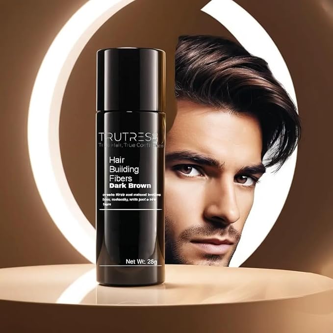 Hair Building Fibers, 28g - for Thinning Hair Instantly Thicker, Complete Looking Hair 6 Shades for Men Women (Dark Brown)