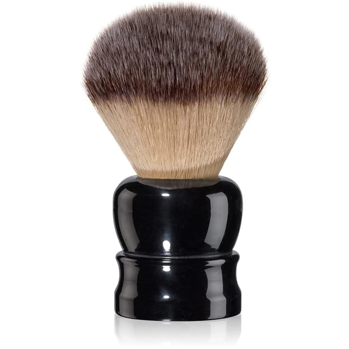 Fine Shaving Brush, Angel Hair Fibers, Cruelty-Free Shaving Cream Brush for Men, Gently Exfoliates The Skin, 100% Solid Resin Handle, 24mm Knot with 56mm Loft (Black)