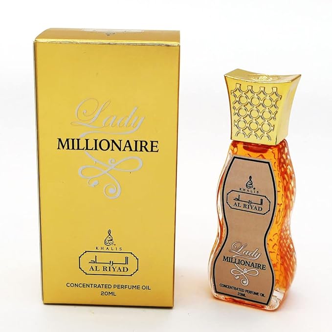 Maison d'Orient LADY MILLIONARIE 20 mL Roll On Oil Perfume For Women, Mini Perfume Bottle, Parfum For Women. AL RIYAD Perfume Oil Roll On (Perfumes Arabes de Mujer)