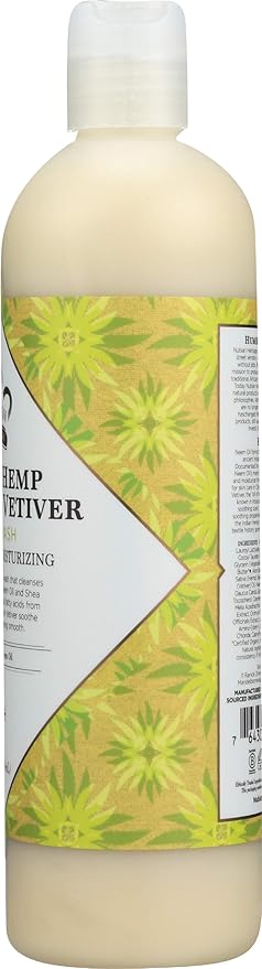 Nubian Heritage Body Wash Indian Hemp & Haitian Vetiver Cleanser for All Skin Types Made with Fair Trade Shea Butter, 13 oz