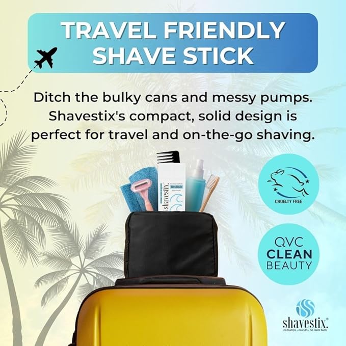 Travel Shaving Cream Stick 2.75 Oz | Blue Water Scented Coconut Based Razors, Shavers Friendly Hair Removal Cream Bar | Shavestix Shave Stick Sub Foam, Gel, Soap, Shaving Cream Women, Men