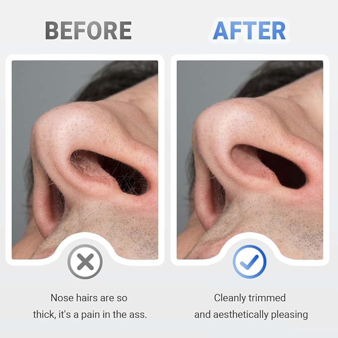 Drkicsy Rechargeable Portable Nose Hair Trimmer for Men and Women, Electric Nose Hair Remover Nasal Hair Cutter Shaver (Blue)